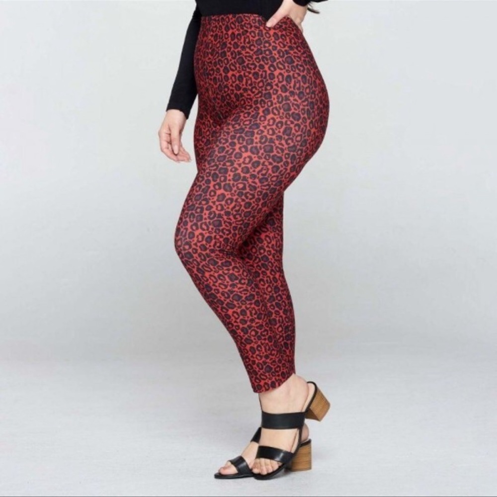 Red Leopard Print Leggings Plus Size